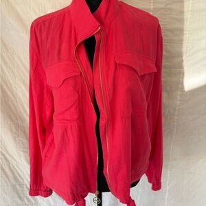 Marc New York Bright Pink Zip-Front Bomber Jacket